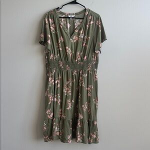 Croft & Barrow Olive Floral Dress